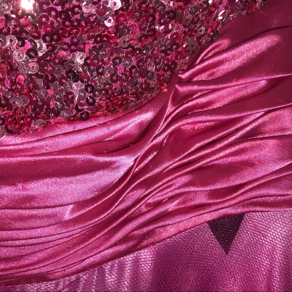 Dancing Queen Fuchsia Prom Dress Size S - Picture 2 of 5